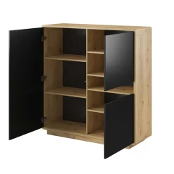 Garnero Arredamenti Madia 121x126h cm 3 ante moderna nero opaco rovere Esmond Best