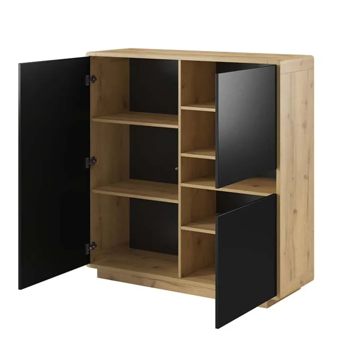 Garnero Arredamenti Madia 121x126h cm 3 ante moderna nero opaco rovere Esmond Best