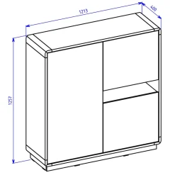 Garnero Arredamenti Madia 121x126h cm 3 ante moderna nero opaco rovere Esmond Best
