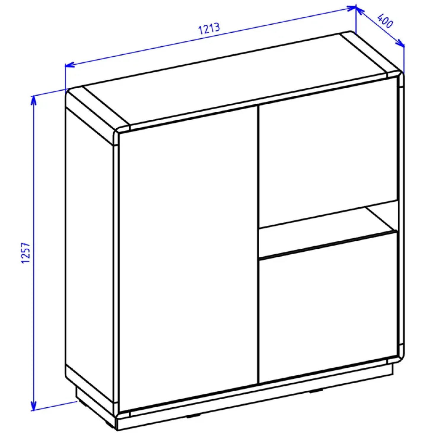 Garnero Arredamenti Madia 121x126h cm 3 ante moderna nero opaco rovere Esmond Best
