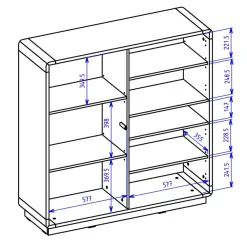 Garnero Arredamenti Madia 121x126h cm 3 ante moderna nero opaco rovere Esmond Best