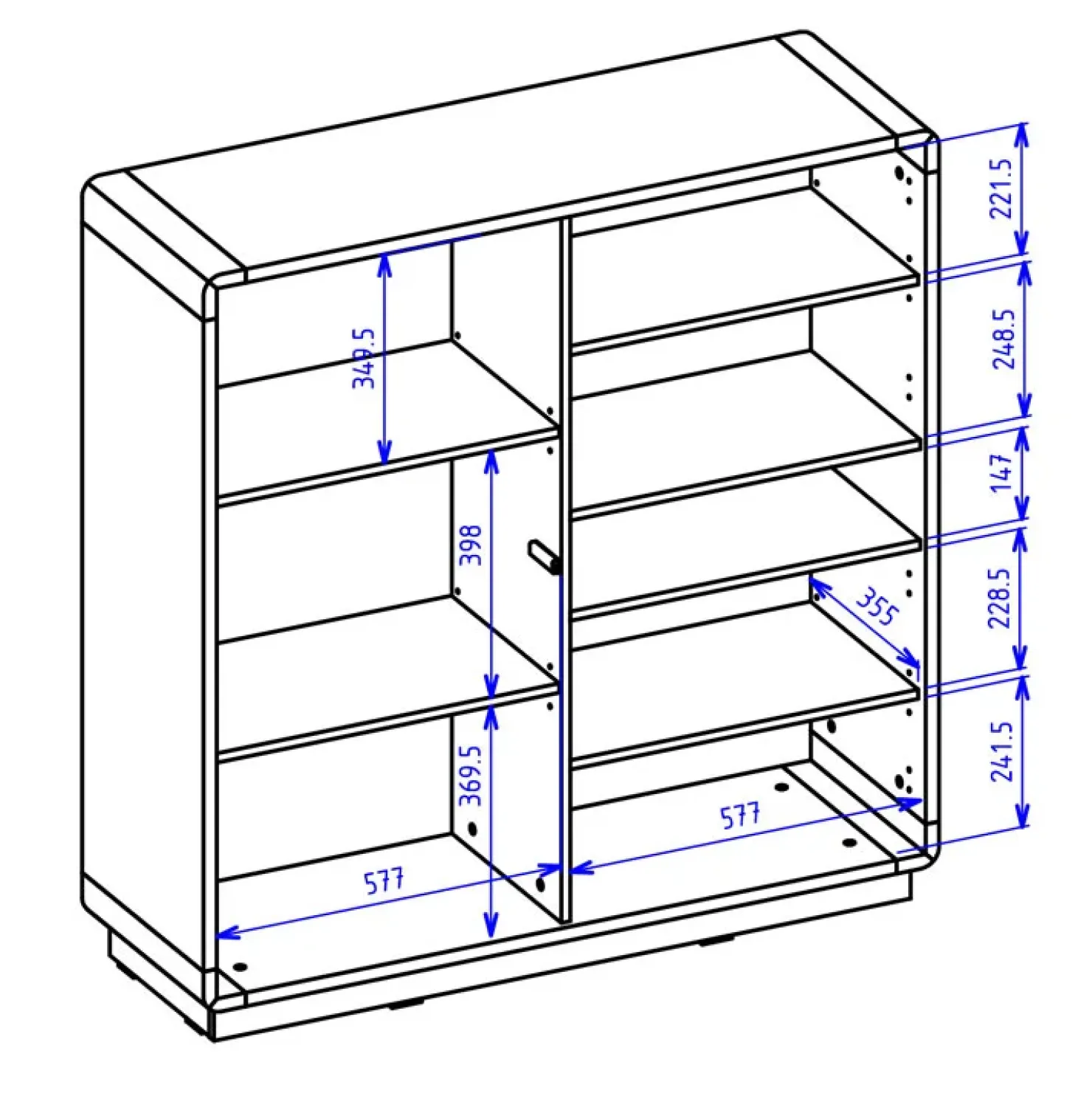 Garnero Arredamenti Madia 121x126h cm 3 ante moderna nero opaco rovere Esmond Best