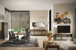 Garnero Arredamenti Madia 206x86h cm 4 ante moderna antracite tortora Every New