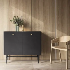 Garnero Arredamenti Madia 105x90h cm 2 ante moderna nero Eterna Nero Opaco Clearance