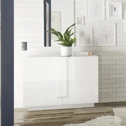 Garnero Arredamenti Madia 120x90h cm 2 ante moderna bianco laccato lucido Alvarez Bianco Lucido Sale