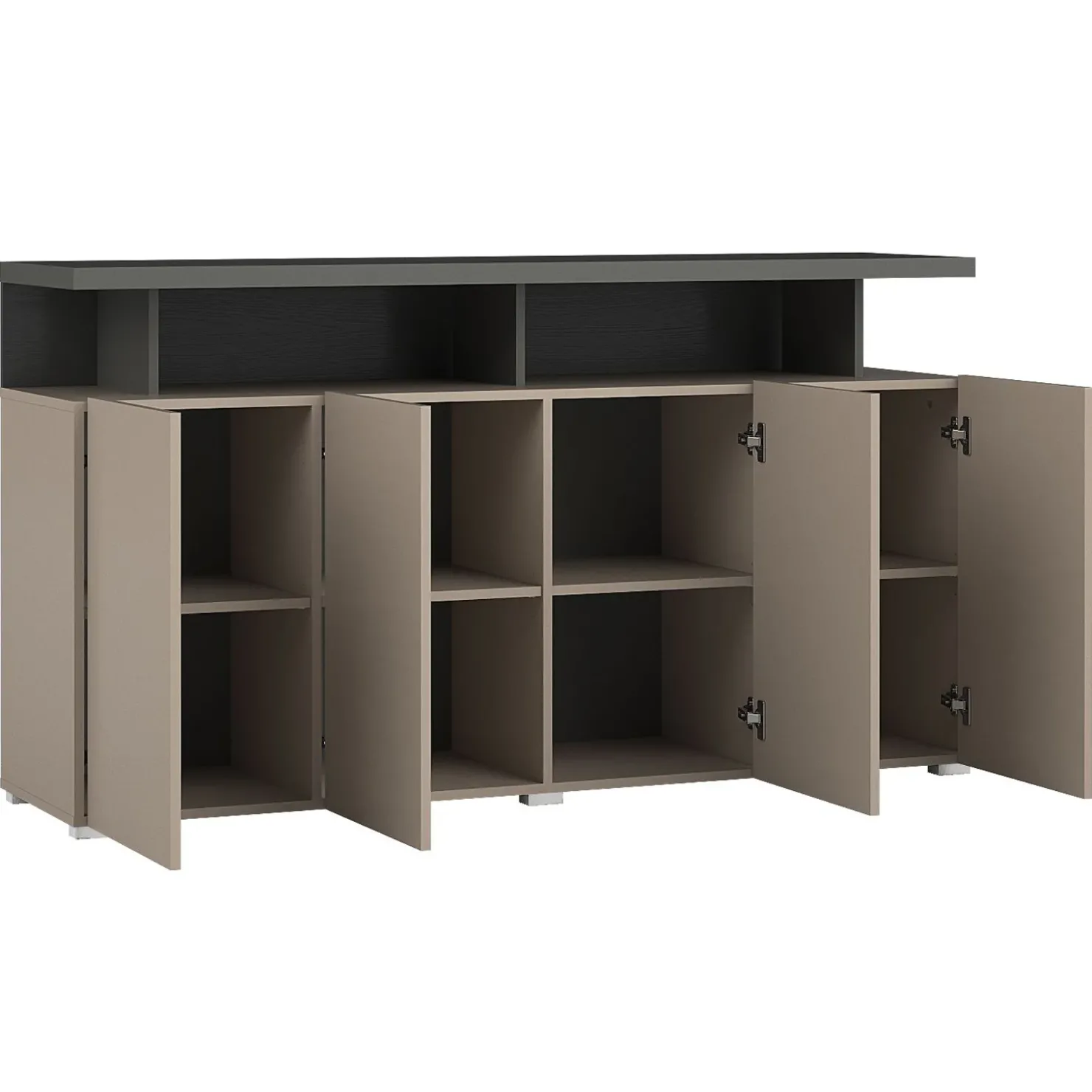 Garnero Arredamenti Madia 153x84h cm 4 ante moderna beige grigio Matt Outlet