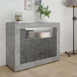 Garnero Arredamenti Madia 110x86h cm 2 ante moderna cemento ossido Florena Ossido - Cemento Best