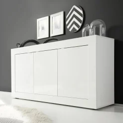 Garnero Arredamenti Madia 160x86h cm 3 ante moderna Eternity Bianco Lucido Sale