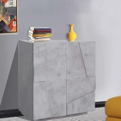 Garnero Arredamenti Madia 81x86h cm 2 ante moderna decorate Zenzero Gihome® Cemento Hot
