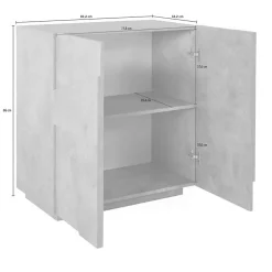 Garnero Arredamenti Madia 81x86h cm 2 ante moderna decorate Zenzero Gihome® Cemento Hot