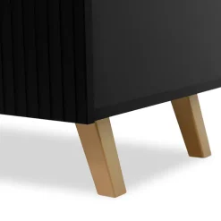 Garnero Arredamenti Madia 151x83h cm 3 ante moderna industrial cannettato nero Essence Nero Opaco New