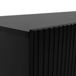 Garnero Arredamenti Madia 151x83h cm 3 ante moderna industrial cannettato nero Essence Nero Opaco New