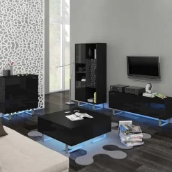 Garnero Arredamenti Madia 80x90h cm 2 ante moderna nero opaco e lucido Kelli Gihome® Nero Lucido Best