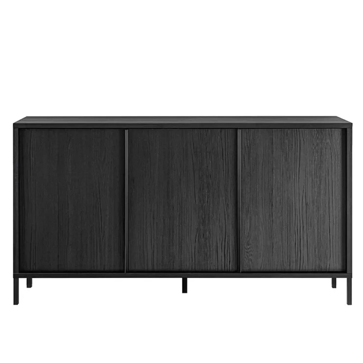Garnero Arredamenti Madia 156x86h cm 3 ante moderna nero frassinato Absolut
