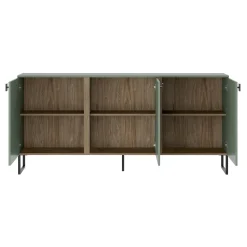 Garnero Arredamenti Madia 184x87h cm 3 ante moderna verde salvia scuro rovere Selvia Clearance