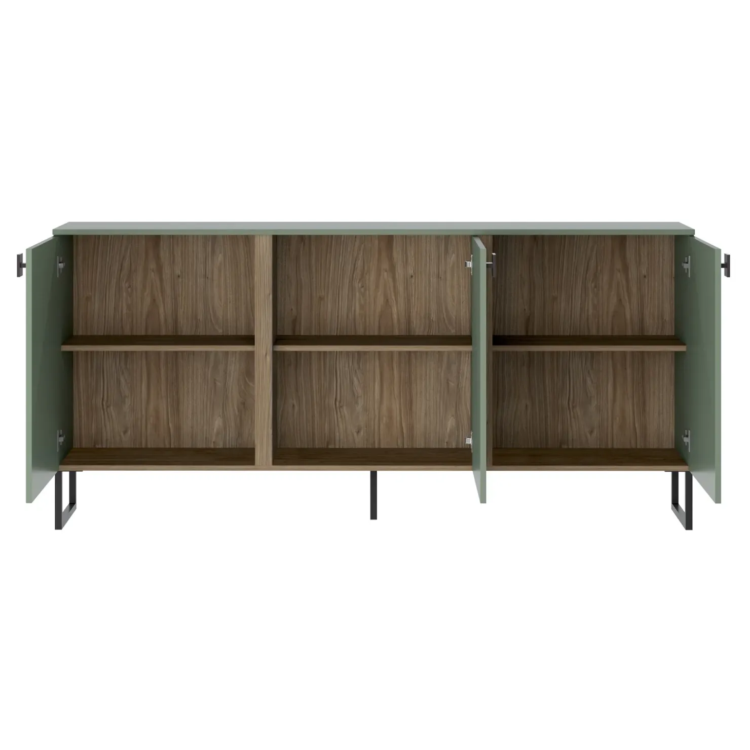 Garnero Arredamenti Madia 184x87h cm 3 ante moderna verde salvia scuro rovere Selvia Clearance