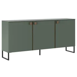 Garnero Arredamenti Madia 184x87h cm 3 ante moderna verde salvia scuro rovere Selvia Clearance