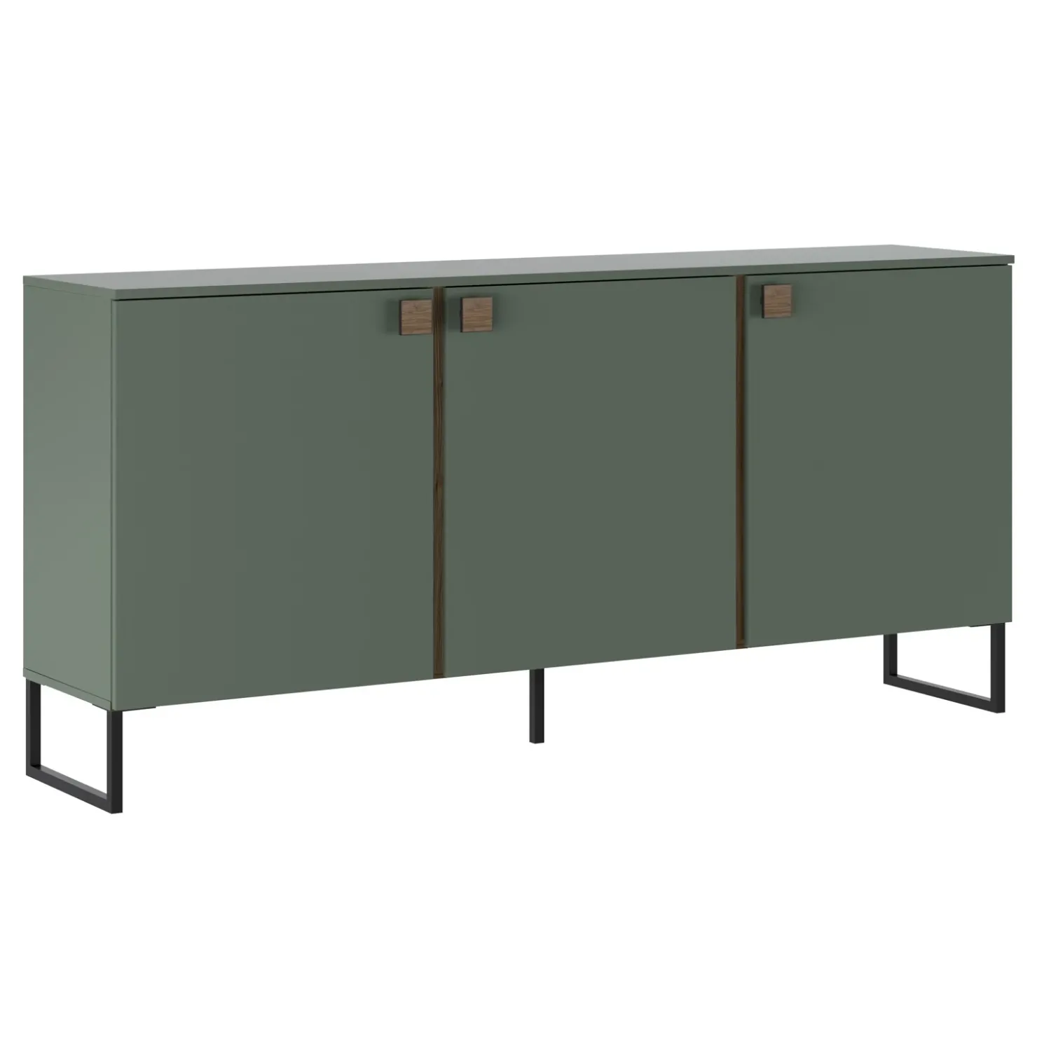 Garnero Arredamenti Madia 184x87h cm 3 ante moderna verde salvia scuro rovere Selvia Clearance