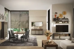 Garnero Arredamenti Madia 156x86h cm 3 ante moderna antracite tortora Every Online