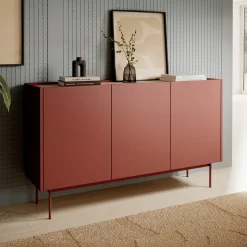 Garnero Arredamenti Madia 144x83h cm 3 ante moderno rosso Passion Discount