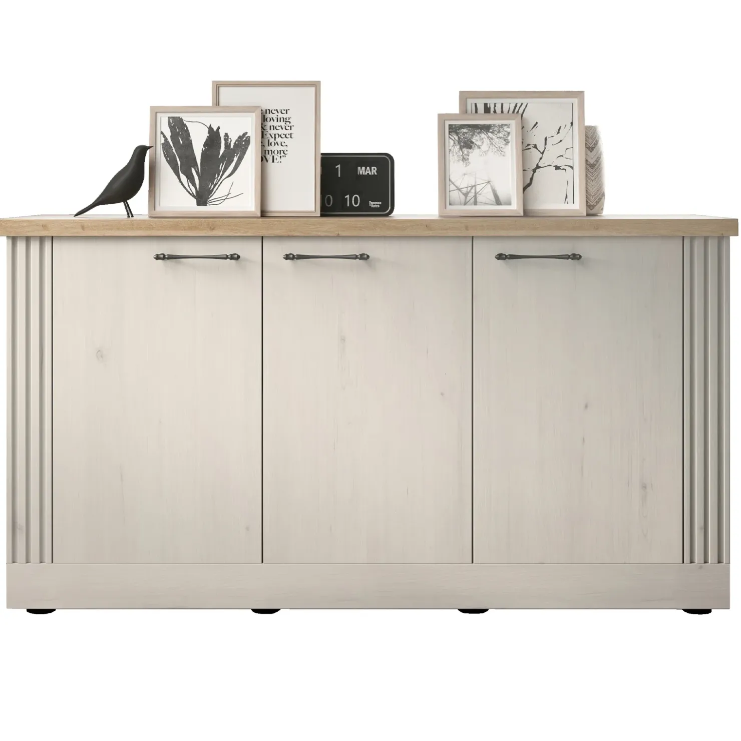 Garnero Arredamenti Madia 164x88h cm 3 ante rovere bianco frassinato Armonia Hot