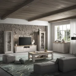 Garnero Arredamenti Madia 164x88h cm 3 ante rovere bianco frassinato Armonia Hot