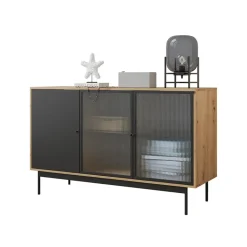 Garnero Arredamenti Madia 148x90h cm 3 ante rovere nero Herning Online