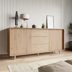 Garnero Arredamenti Madia 180x84h cm 2 ante rustica design cannettato rovere Branch Outlet