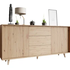 Garnero Arredamenti Madia 180x84h cm 2 ante rustica design cannettato rovere Branch Outlet