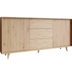 Garnero Arredamenti Madia 180x84h cm 2 ante rustica design cannettato rovere Branch Outlet