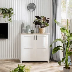 Garnero Arredamenti Madia 102x99h cm 2 ante scandinava bianco frassinato rovere Lars Sale