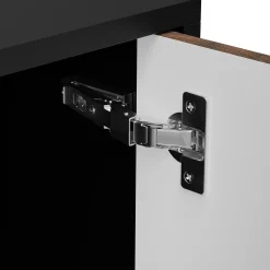 Garnero Arredamenti Madia 200x81h cm 4 ante soggiorno noce nero Wild Noce - Nero opaco New