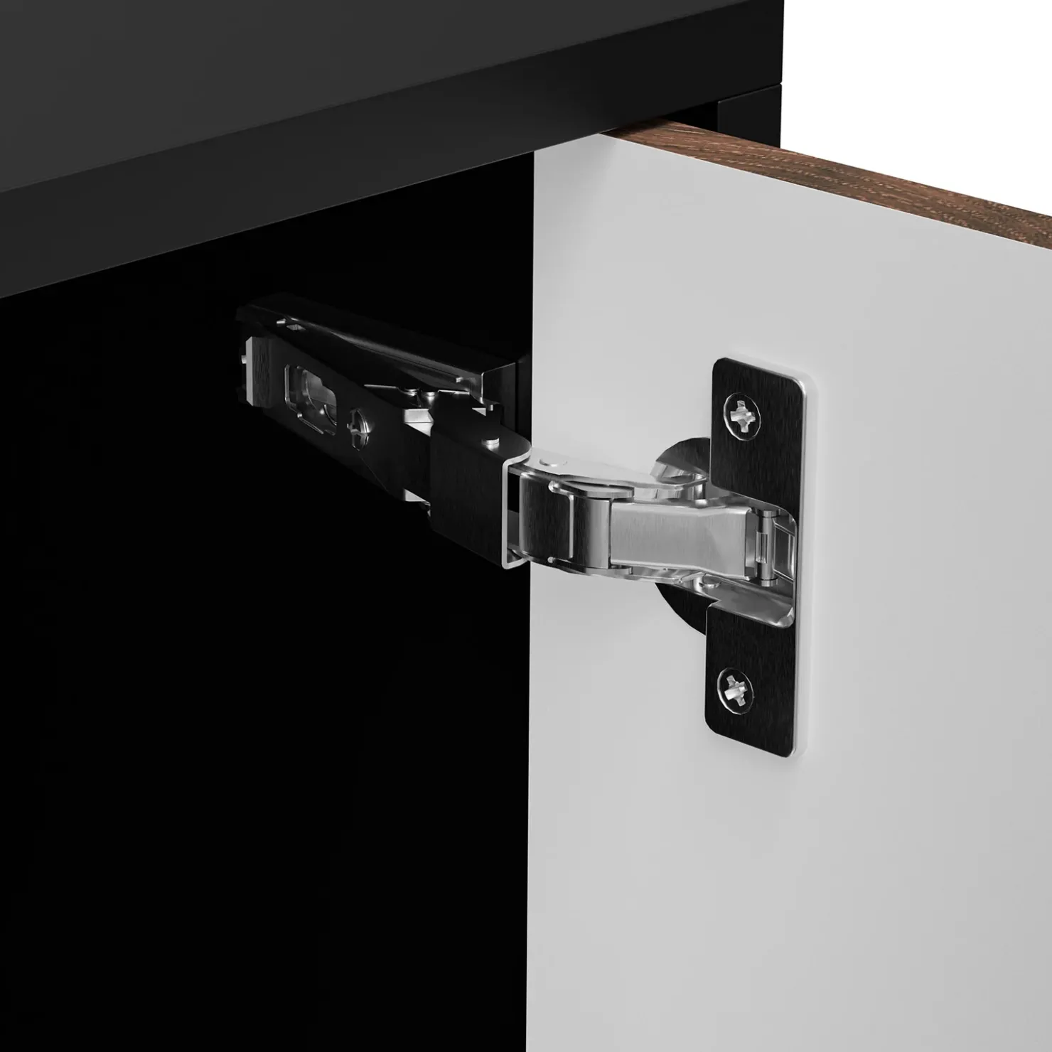 Garnero Arredamenti Madia 200x81h cm 4 ante soggiorno noce nero Wild Noce - Nero opaco New