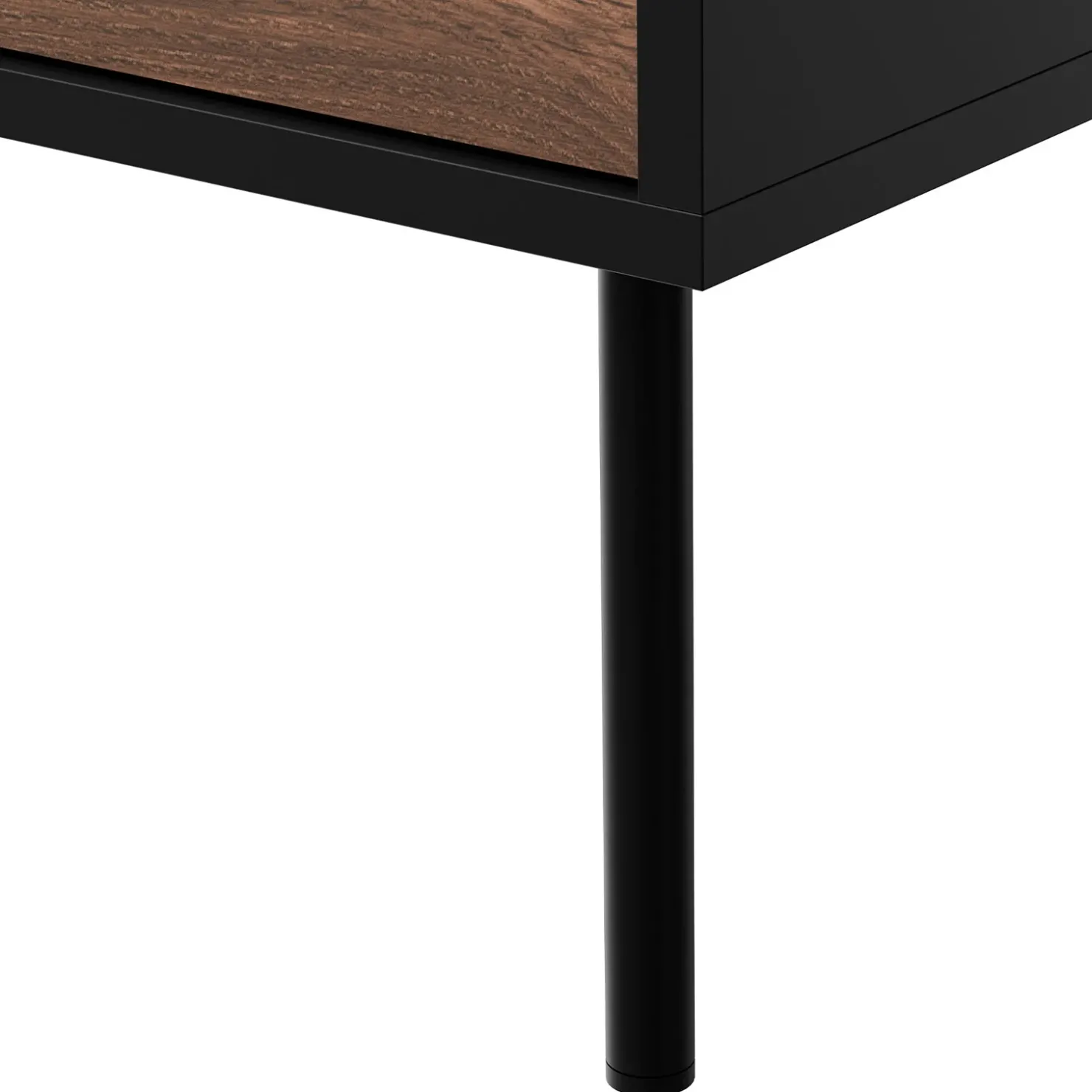 Garnero Arredamenti Madia 200x81h cm 4 ante soggiorno noce nero Wild Noce - Nero opaco New