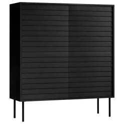 Garnero Arredamenti Madia 102x118h cm 4 ante soggiorno nero Wild Nero Opaco Outlet