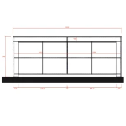 Garnero Arredamenti Madia 210x81h cm 4 ante soggiorno moderna Halston Bianco Opaco Outlet