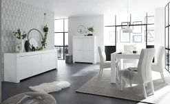 Garnero Arredamenti Madia 210x81h cm 4 ante soggiorno moderna Halston Bianco Opaco Outlet