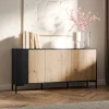 Garnero Arredamenti Madia 151x74h cm 3 ante soggiorno rovere nero Duble Best