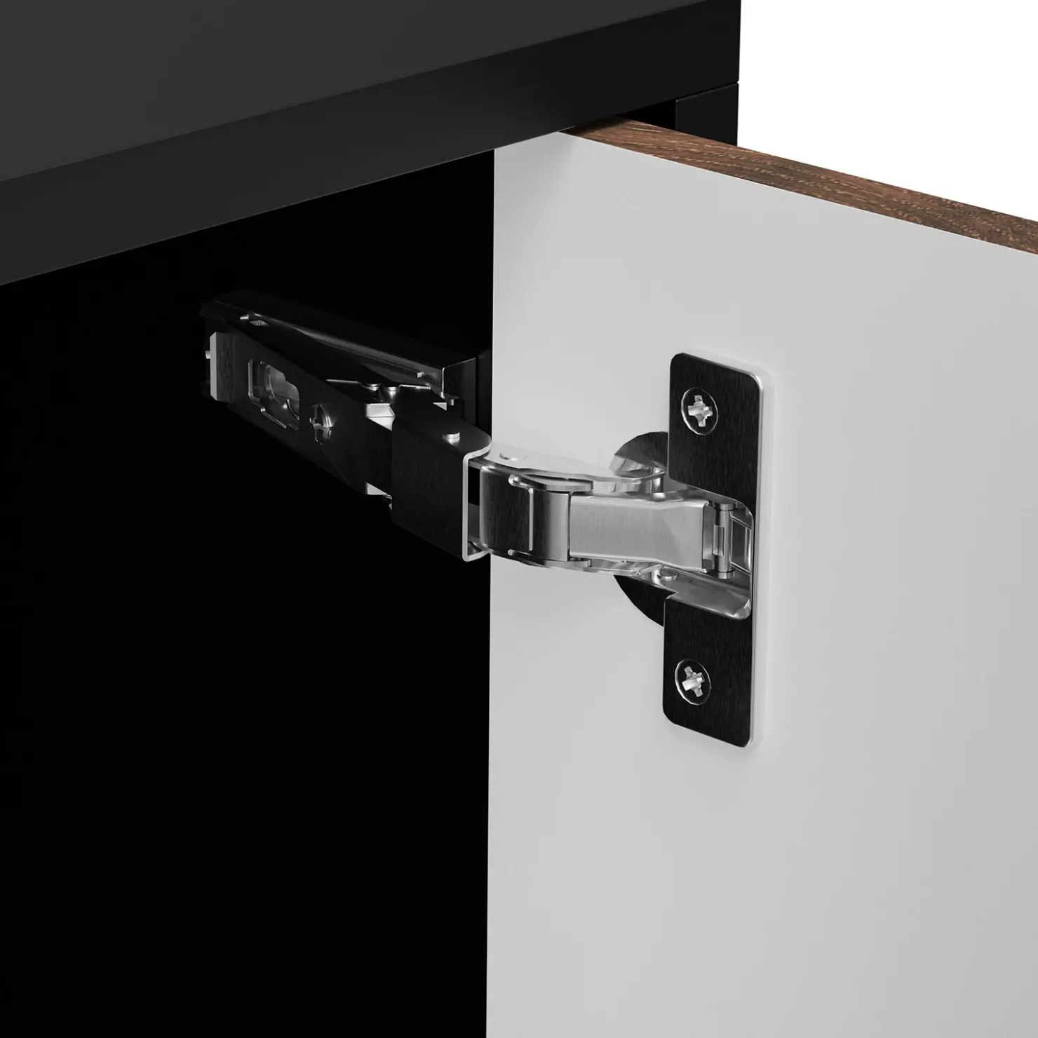 Garnero Arredamenti Madia 102x118h cm 4 ante soggiorno noce nero Wild Noce - Nero opaco Discount