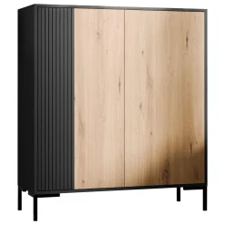 Garnero Arredamenti Madia 100x129h cm 2 ante soggiorno rovere nero Duble Sale