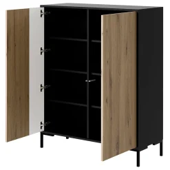 Garnero Arredamenti Madia 100x129h cm 2 ante soggiorno rovere nero Duble Sale