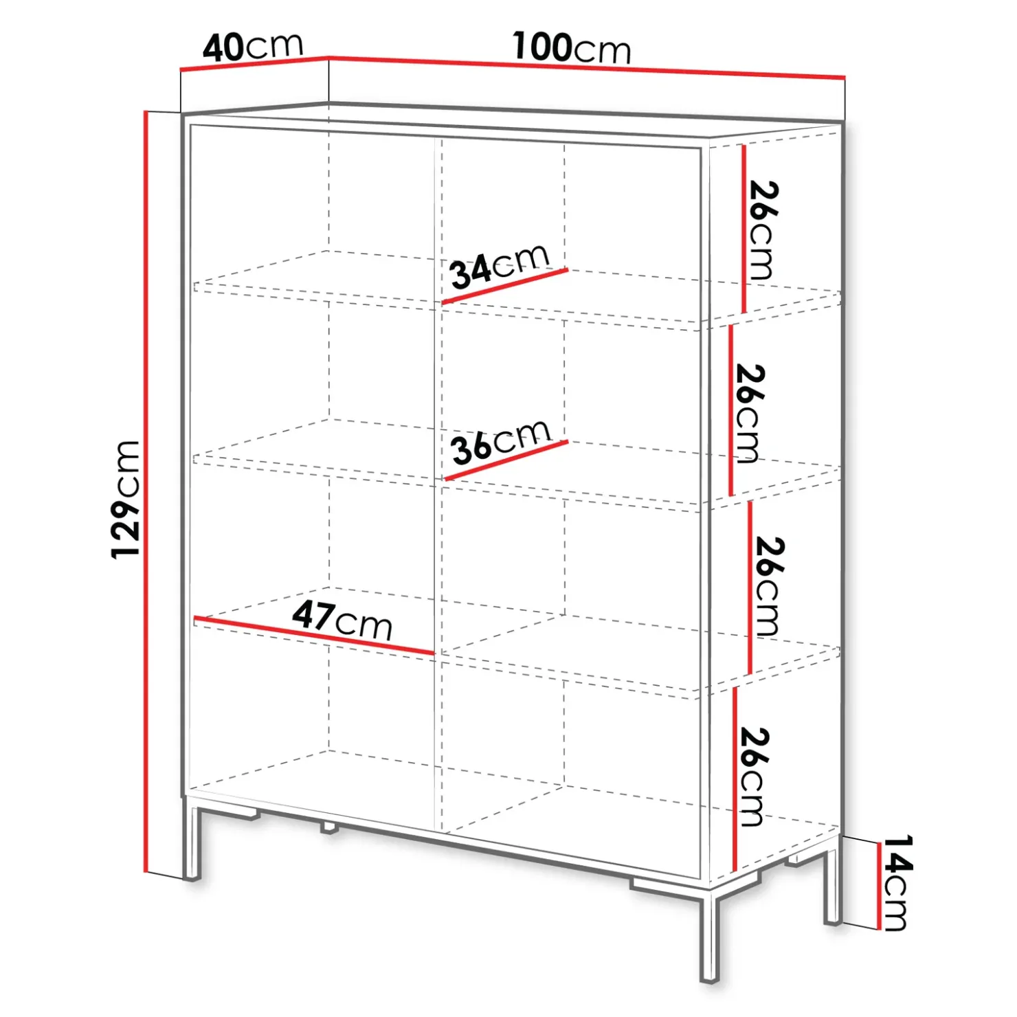 Garnero Arredamenti Madia 100x129h cm 2 ante soggiorno rovere nero Duble Sale