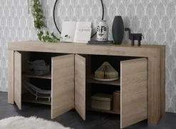 Garnero Arredamenti Madia 210x81h cm 4 ante soggiorno moderna chiaro Halston Rovere New