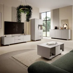 Garnero Arredamenti Madia 180x90h cm 3 ante soggiorno grigio Stone Discount