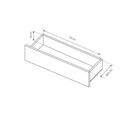 Garnero Arredamenti Madia 180x85h cm 2 ante vetrate 3 cassetti con led nero opaco rovere Amel Hot