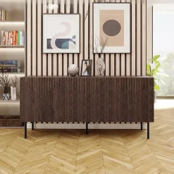 Garnero Arredamenti Madia 150x70h cm 3 antenoce scuro con frontali serigrafati Savanna Sale