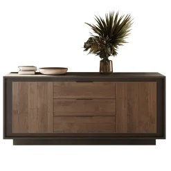 Garnero Arredamenti Madia 180x80h cm 3 cassetti 2 ante moderna antracite rovere scuro Deluxe Antracite - Rovere Rustico Sale