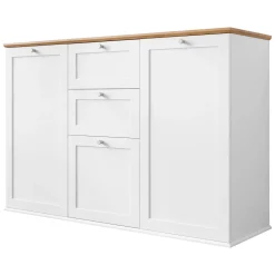 Garnero Arredamenti Madia 137x91h cm 2 cassetti 3 ante moderna bianco rovere Relaxio Clearance