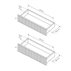 Garnero Arredamenti Madia 153x82h cm 6 cassetti beige cannettato rovere Fioca Best