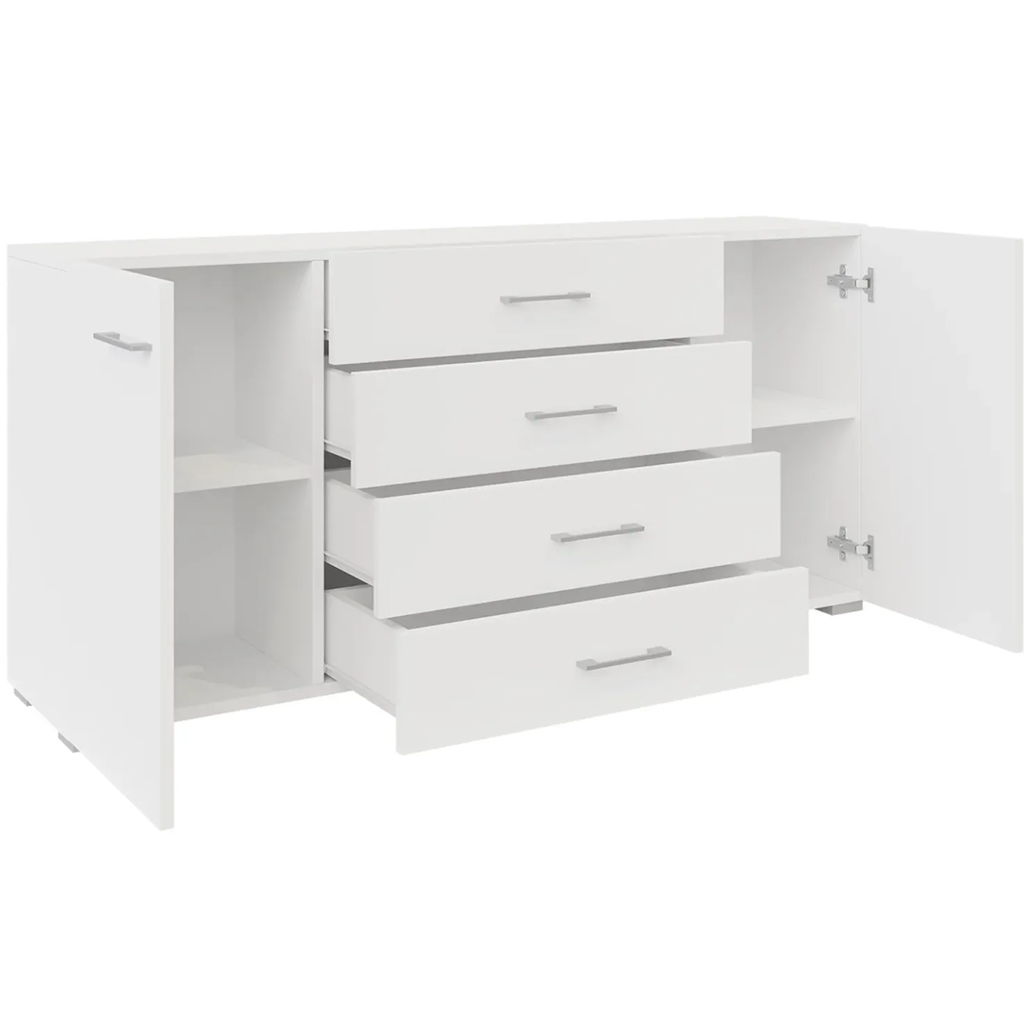 Garnero Arredamenti Madia 156x74h cm 4 cassetti design moderno bianco Pastello Clearance
